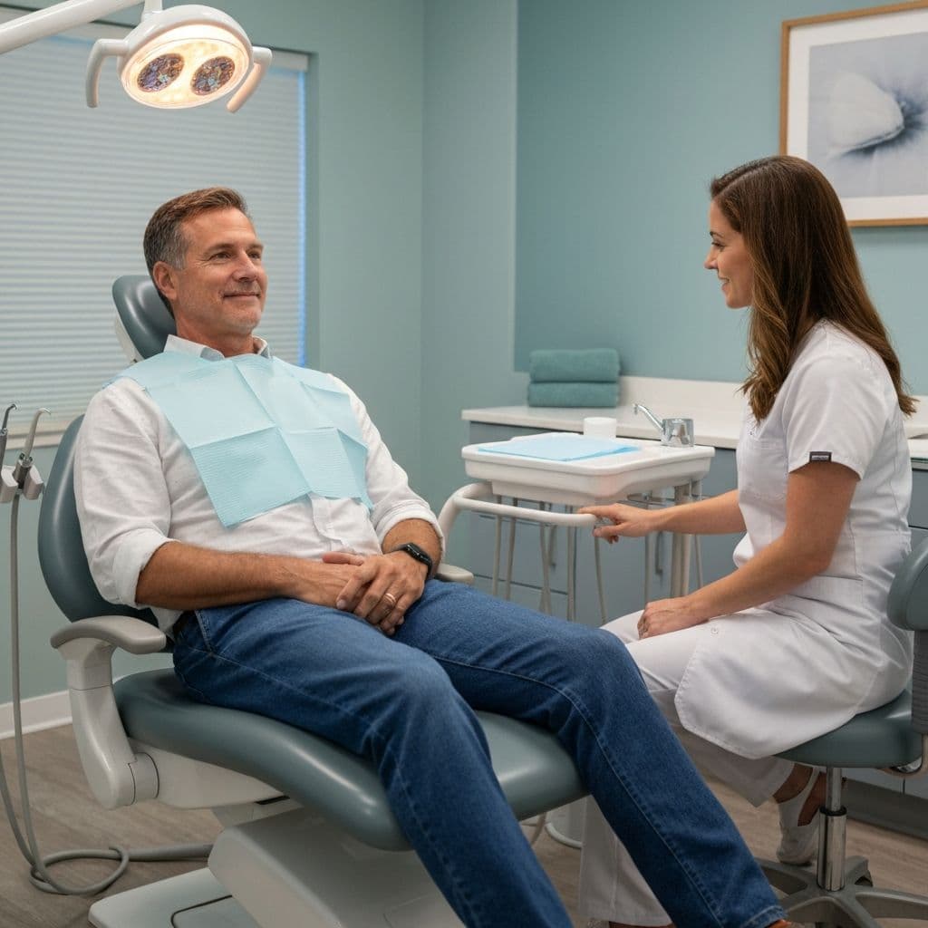Relaxed patient receiving sedation dentistry