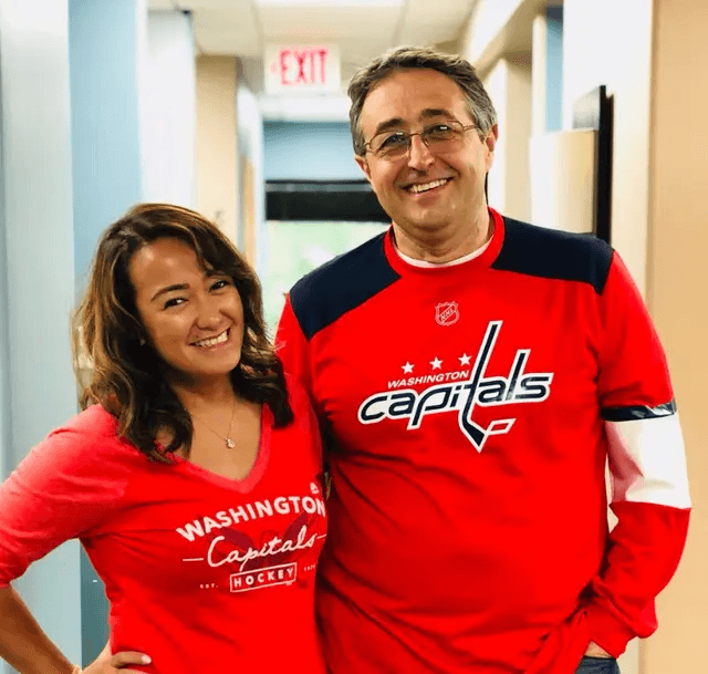 Tysons Dental team members celebrating Washington Capitals spirit day